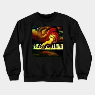 A Hand Coming Down From The Sky Playing A Keyboard With A Little Too Much Force Crewneck Sweatshirt
